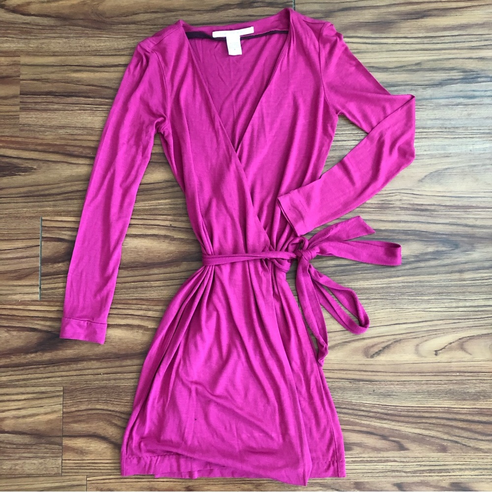 DVF fuchsia wrap dress, Size 0